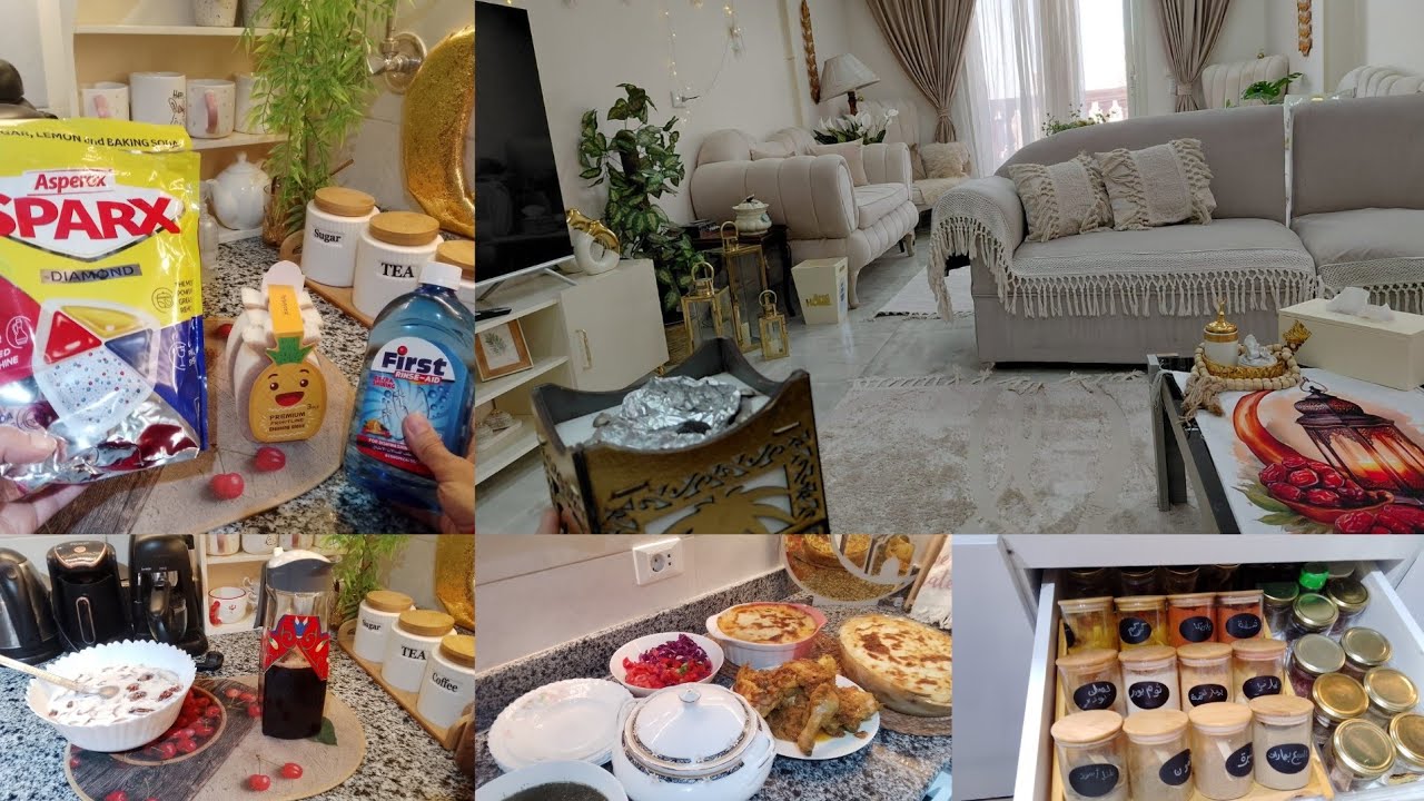 البيت كان فاضى والحمد لله🤲 مليته خير🌾 روتين يوم رمضانى