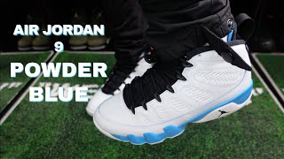 AIR JORDAN 9 POWDER BLUE HONEST REVIEW + ON FEET ACTION