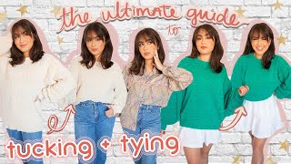 ULTIMATE GUIDE TO TUCKING + TYING // bulky sweaters, tees + more! ♡