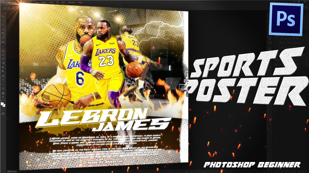 Making this Sport Poster Design in Photoshop CS6! Lebron James Poster