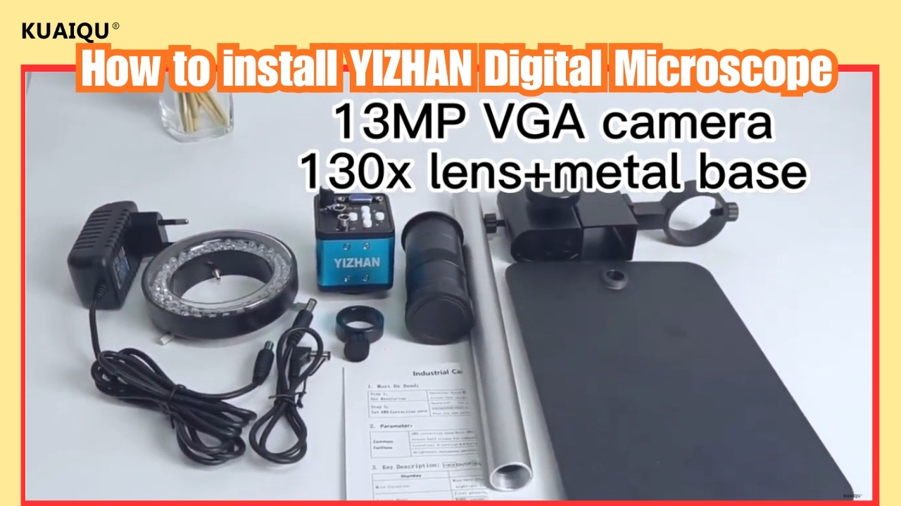 How to install YIZHAN 13MP Digital Microscope 1-130X Zoom | LED