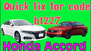 DIY HOW TO FIX Honda Accord code b1227