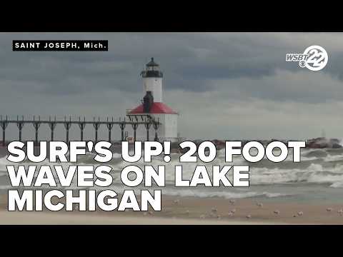 Strong winds whipping up massive waves on Lake Michigan creates dangerous conditions