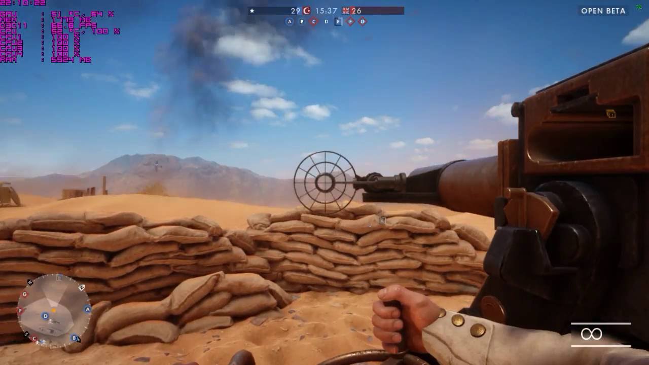 Тест Battlefield 1 - GTX 950 - i3-2120 - 10gb RAM