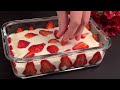 Sommerdessert!! Schlagen Sie Milch mit Erdbeeren ein! Dessert in 5 Minuten! Sehr einfach!