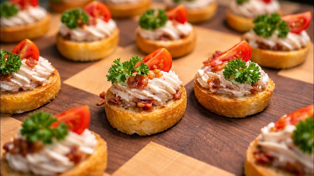 Mini BLT Crostini Appetizer | Easy Party Recipe