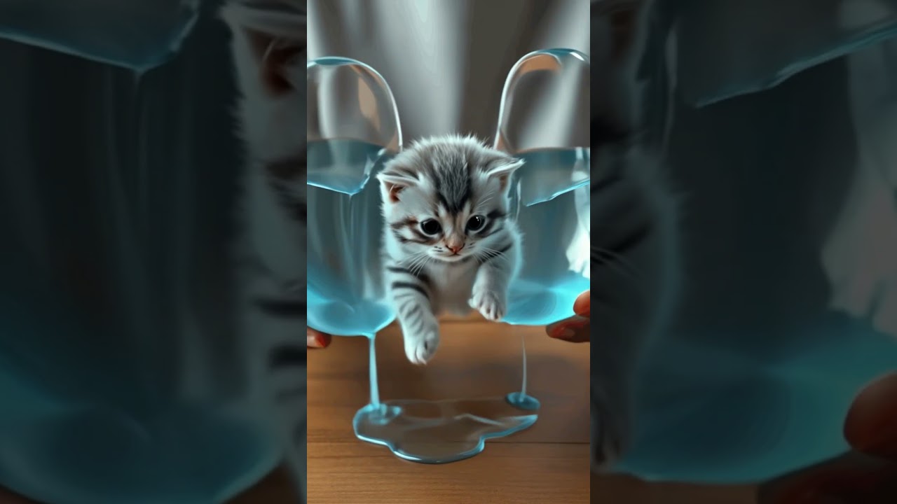 4K✨ Tiny Kitten Sleeps Inside Crystal Egg 