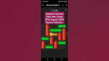 Hamster Kombat Daily Mini Game 27th August 2024 Easiest Solution