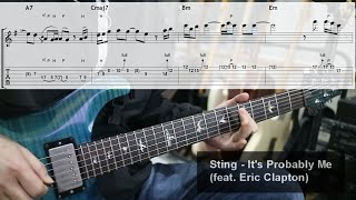 Sting - It's Probably Me (feat. Eric Clapton) solo (tab) Resimi