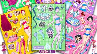 Oddly Satisfying ASMR Sticker Book Kawaii Magical Sailor Princess Outfits! 💎✨ Paper DIY #388 screenshot 2