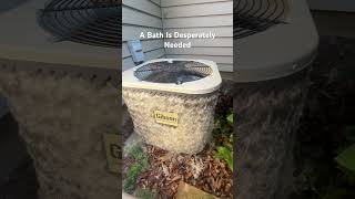 A Dirty Condenser That Can’t Breath. Bath Time #hvac