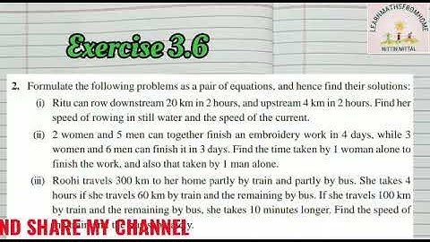 Example 19#Ex. 3.6 q.no. 2(i)#Class10#