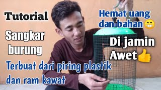 Tutorial membuat SANGKAR BURUNG menggunakan RAMKAWAT dan PIRING PLASTIK