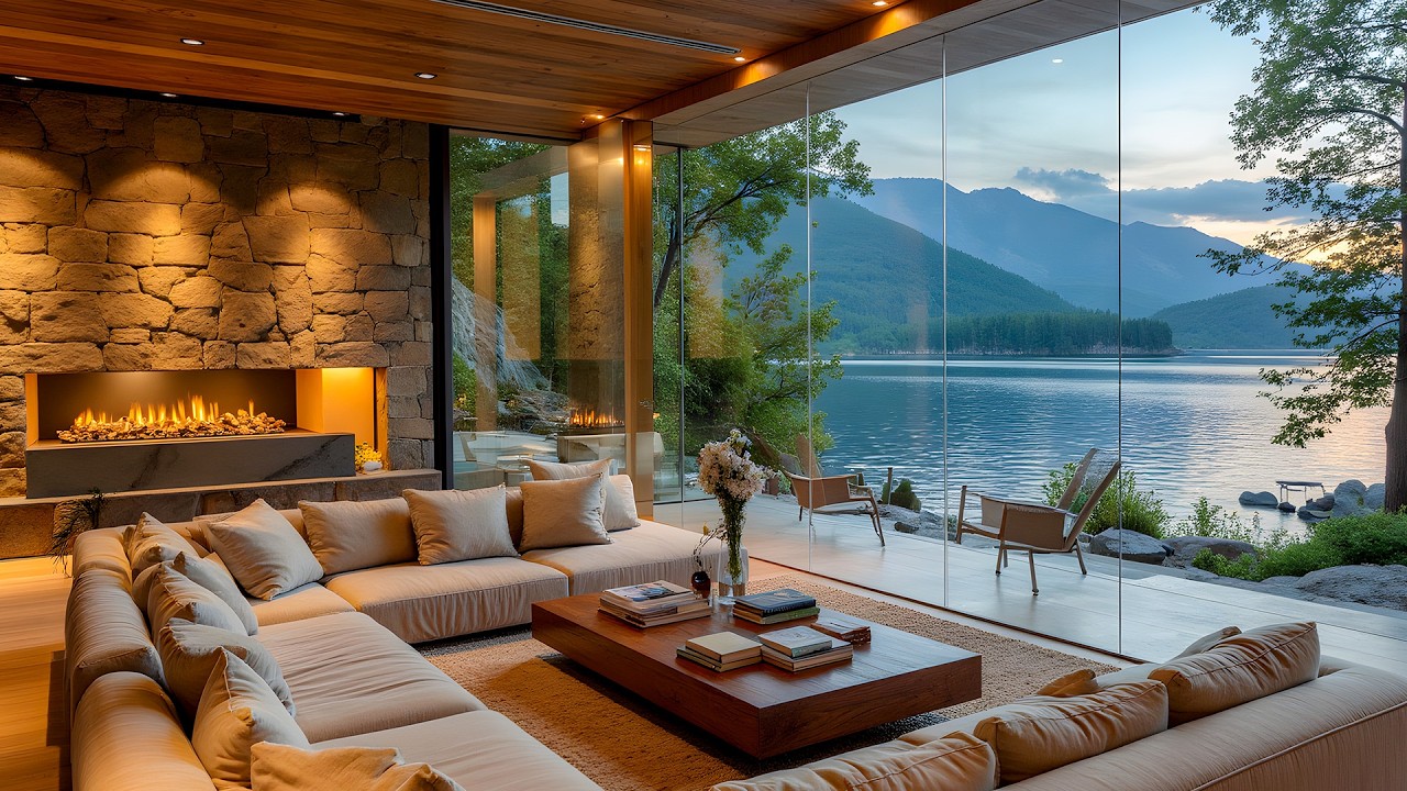 Lakeview Coffee Shop Bossa Nova | Calm Relaxing Music For Study & Focus