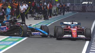 Ocon drives into Leclerc in the pitlane before the Sprint Race