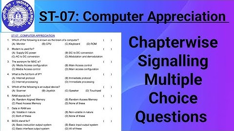ST-07: Computer Appreciation || Chapterwise MCQ for JE Signal Preparation || LDCE JE Signal || S&T