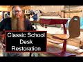 Vintage School Desk Restoration. Before and After! Start to Finish! Wait til you see the color!