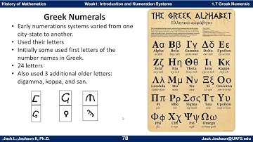Math History 1.7 Ancient Greek Numerals