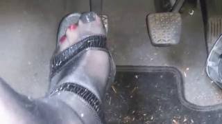 High Heels In The Car ** Pedal Pumping **