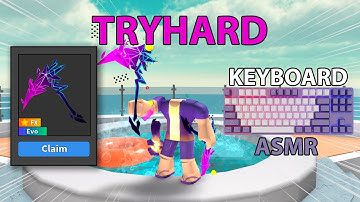 TRYHARD TRIES THE NEW* SYNTHWAVE KNIFE IN MM2😛 (KEYBOARD ASMR)