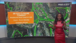 Closures planned for I-405, SR 522 for ramp removal work