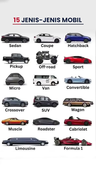 Ini dia 15 jenis-jenis mobil, mana favorit mu? 😎