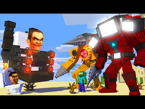 Skibidi Toilet G-MAN & Titan DRILLMAN & Upgraded TITAN TV MAN - Minecraft skibidi multiverse