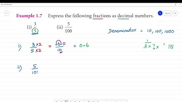 Class 7 TN Maths Term II  1. Number System  Example 1.7 Express the following fractions as decimal