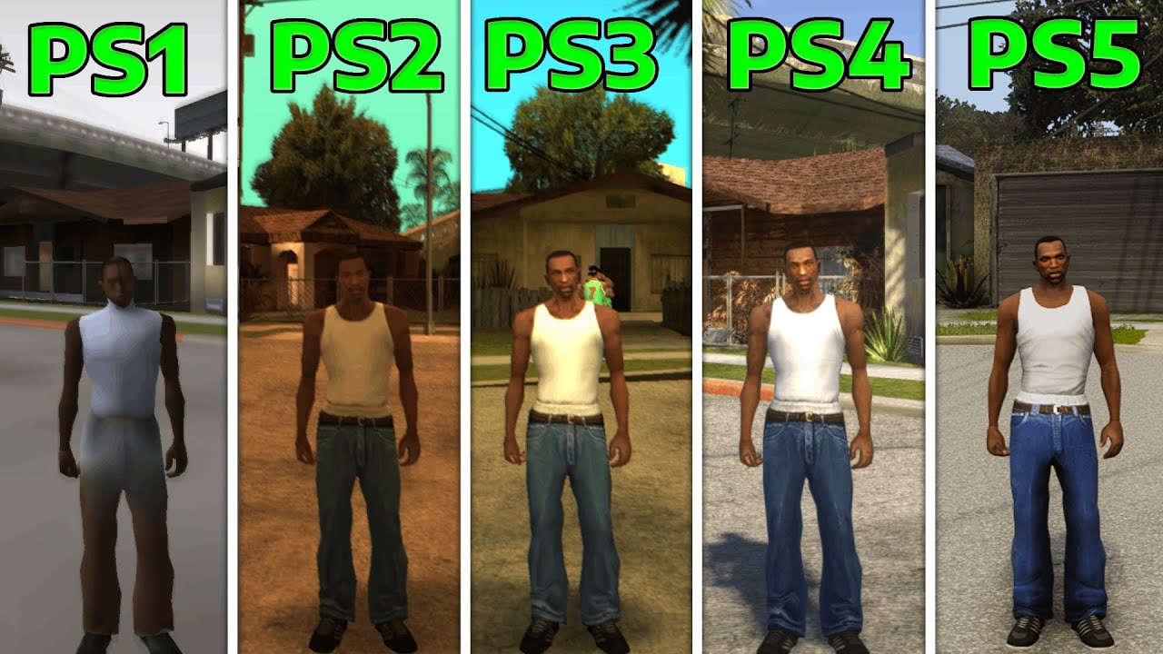 GTA San Andreas PS1 VS PS2 VS PS3 VS PS4 VS PS5 Comparison 
