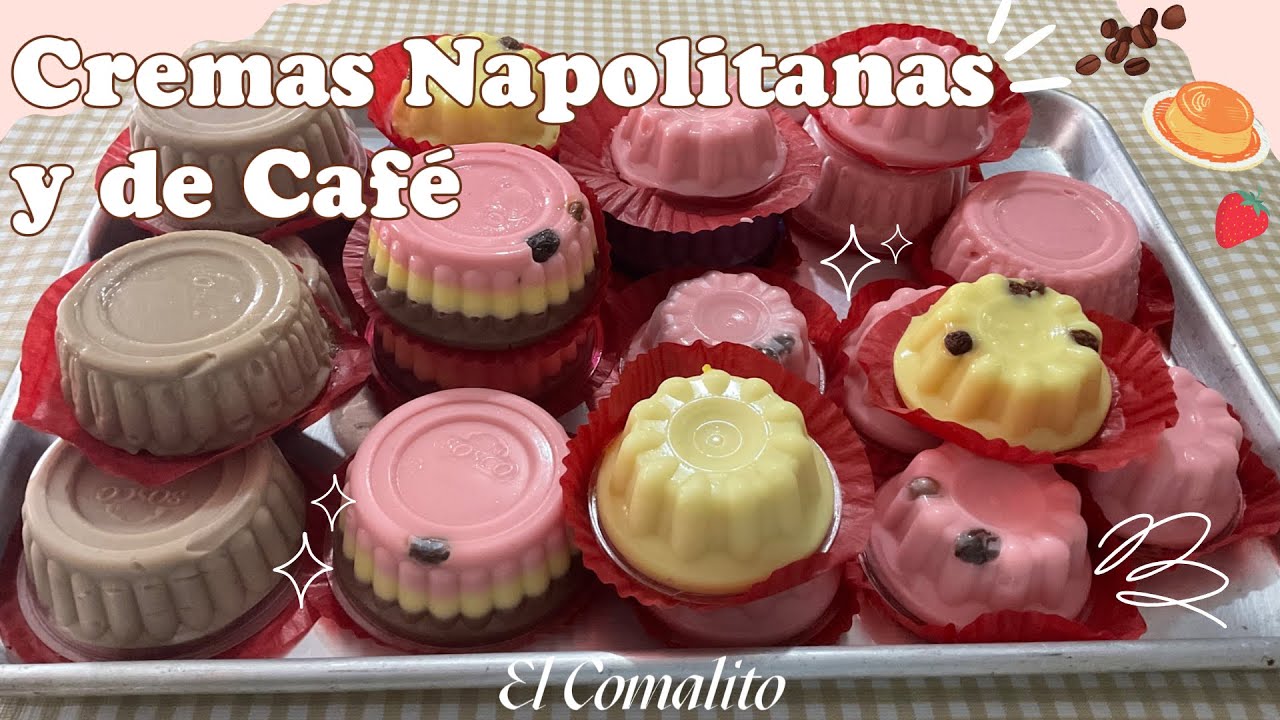 Como hacer cremas napolitanas y de café, fácil y rápido 🤩🍮🍓🍫☕️