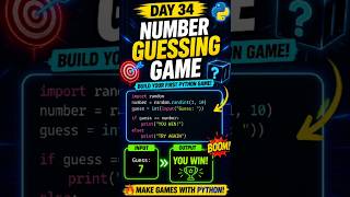 🐍🎮Day 34 Learning Python | - Number Guessing Game 🎮🐍 #python #coding #learnpython #pythonlearning