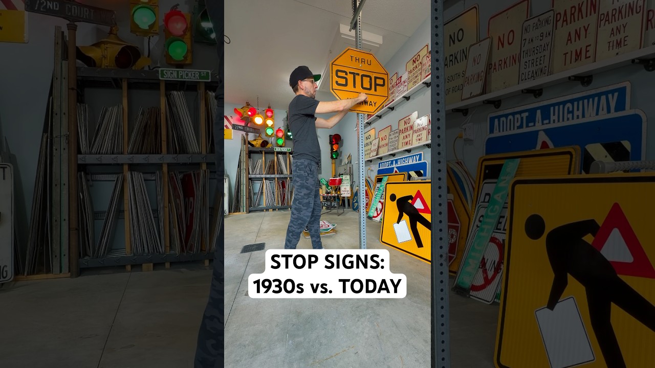 Stop signs switched from yellow to red, plus 4 other ways they changed in 1954. 🛑 #design #vintage