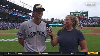 Spencer Jones on his first home run off a LHP