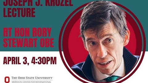 Joseph J. Kruzel Lecture 2025: Rt Hon Rory Stewart OBE