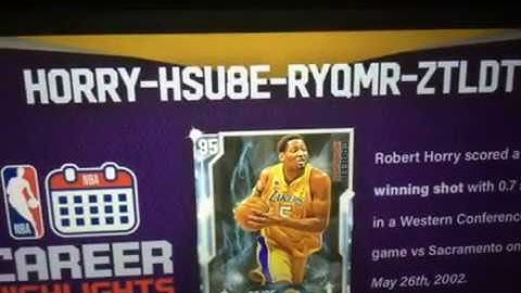 NBA 2k20 myteam locker code for June 23 Robert Horry