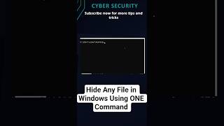 Hide Any File in Windows Using ONE Command @CyberSkills1 #windows