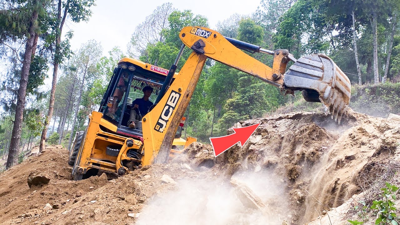 JCB Backhoe in Action: Building a Mountain Road the Right Way ...