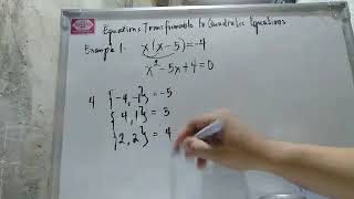 Equations Transformable into QE example 1
