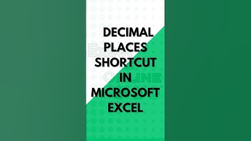 Decimal Places Shortcut in #microsoftexcel  How to increase or decrease decimal places in this video