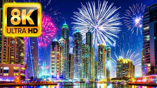 HAPPY NEW YEAR 2023  with HD 8K ULTRA (60 FPS) - FIREWORKS FESTIVAL WELCOME NEW YEAR 2023