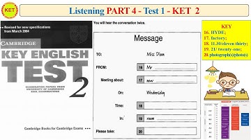 KET 2 Listening Part 4 Test 1 (Transcript + Key)
