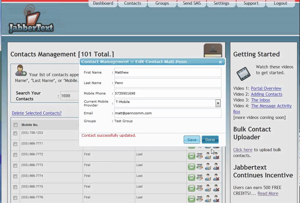 Contacts Action Icons