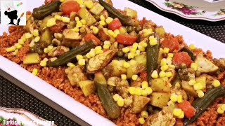 سینه مرغ ترکینرموخوشمزه وبرش ساده مرغ Turkish traditinal chicken breast with vegetables