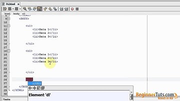 Beginner HTML tutorial # 6   Lists in HTML 5