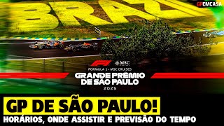 GP DO BRASIL HORARIOS ONDE ASSISTIR E PREVISAO DO TEMPO PARA SAO PAULO FORMULA 1