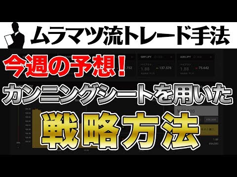 【バイナリーオプション】専業トレーダー「ムラマツ流トレード手法」カンニングシートを用いた戦略を練る方法とは？今週のトレード予想はズバリ！