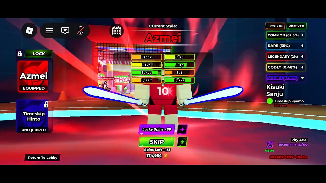 Trying to spin for Time Skip Kyamo