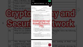 Cryptography and Security Network #cryptography #security #network #aktu#university