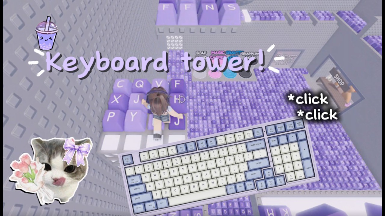 Purple Keyboard Tower! Clicky keys asmr 💜⌨️