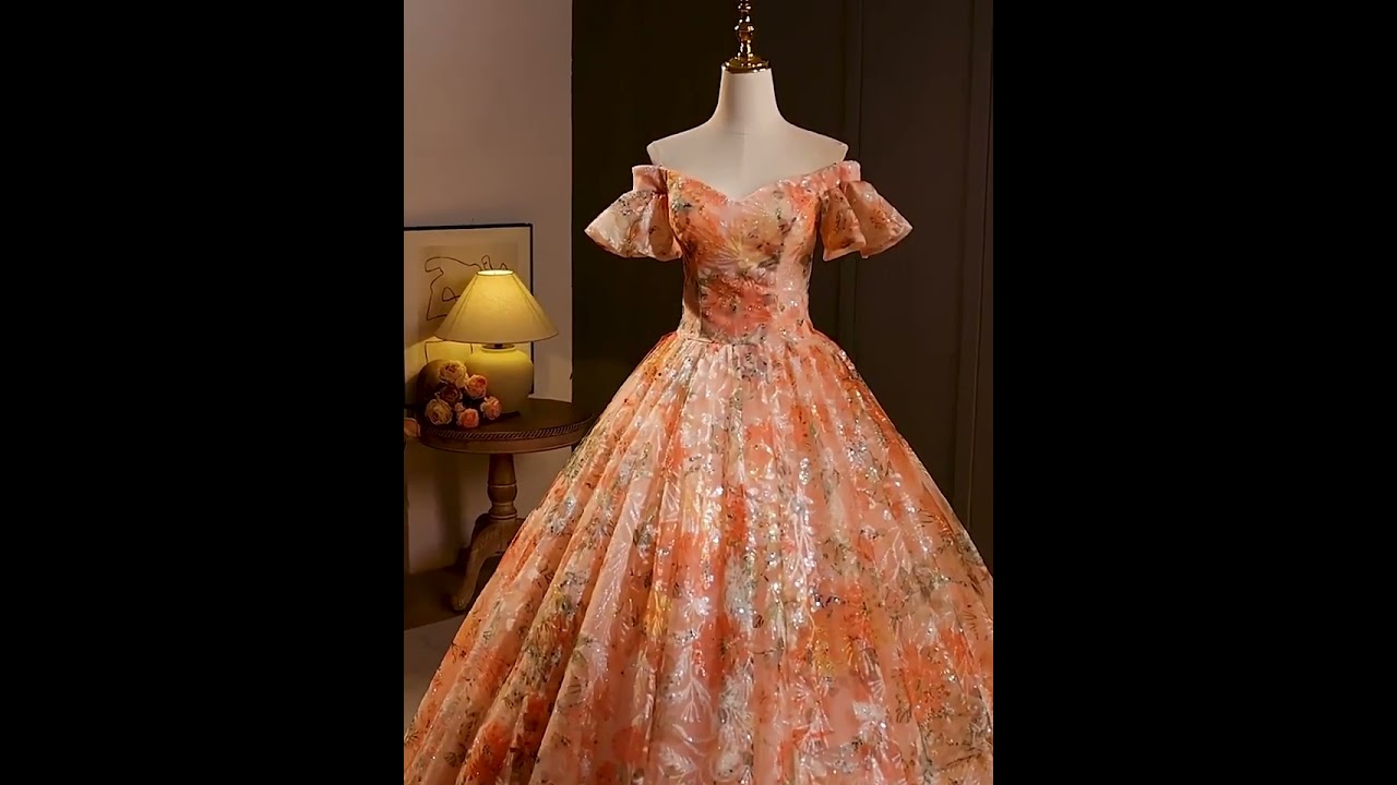 Chic / Beautiful Orange Beading Sequins Printing Prom Dresses